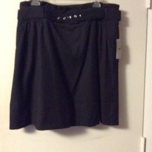WORTHINGTON SKIRT BLACK WITH TINY PINSTRIPE, S16